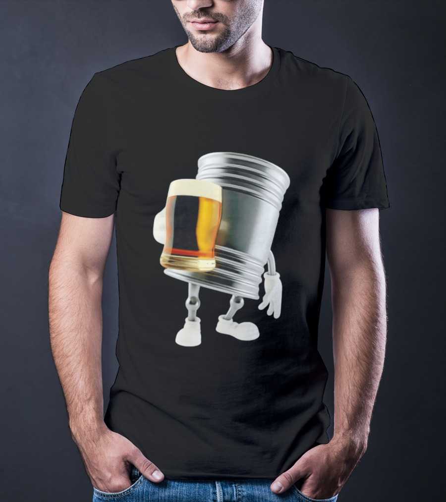Beer Keg Holding Glass Character Meme T-Shirt