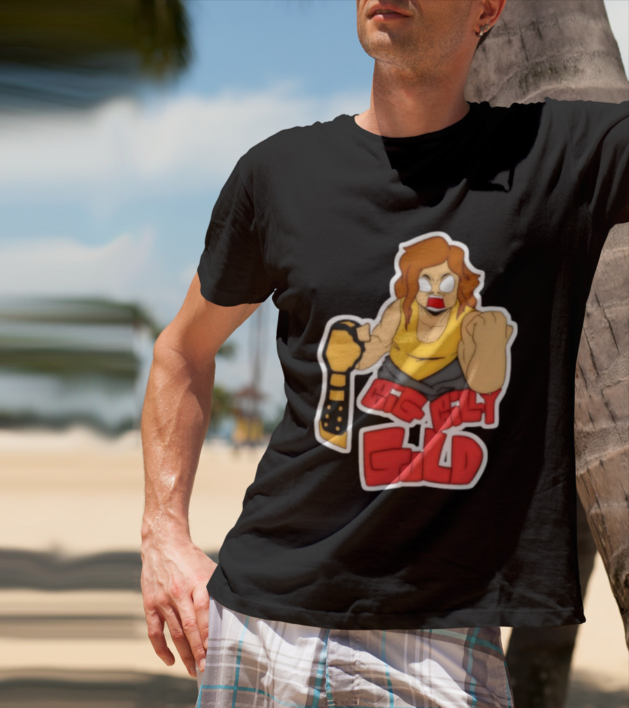 Big Billy Gold Wrestling Champion Belt Bold Cartoon T-Shirt
