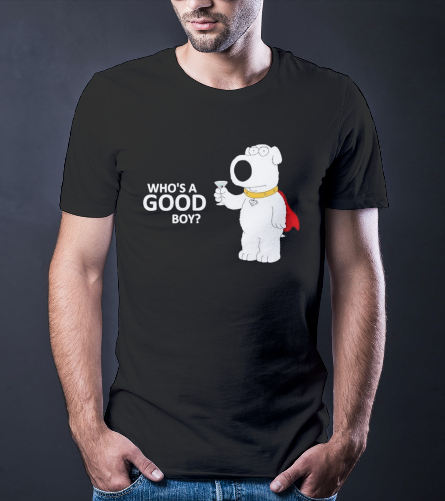 Brian Griffin Who's A Good Boy Family Guy Red Cape Martini T-Shirt