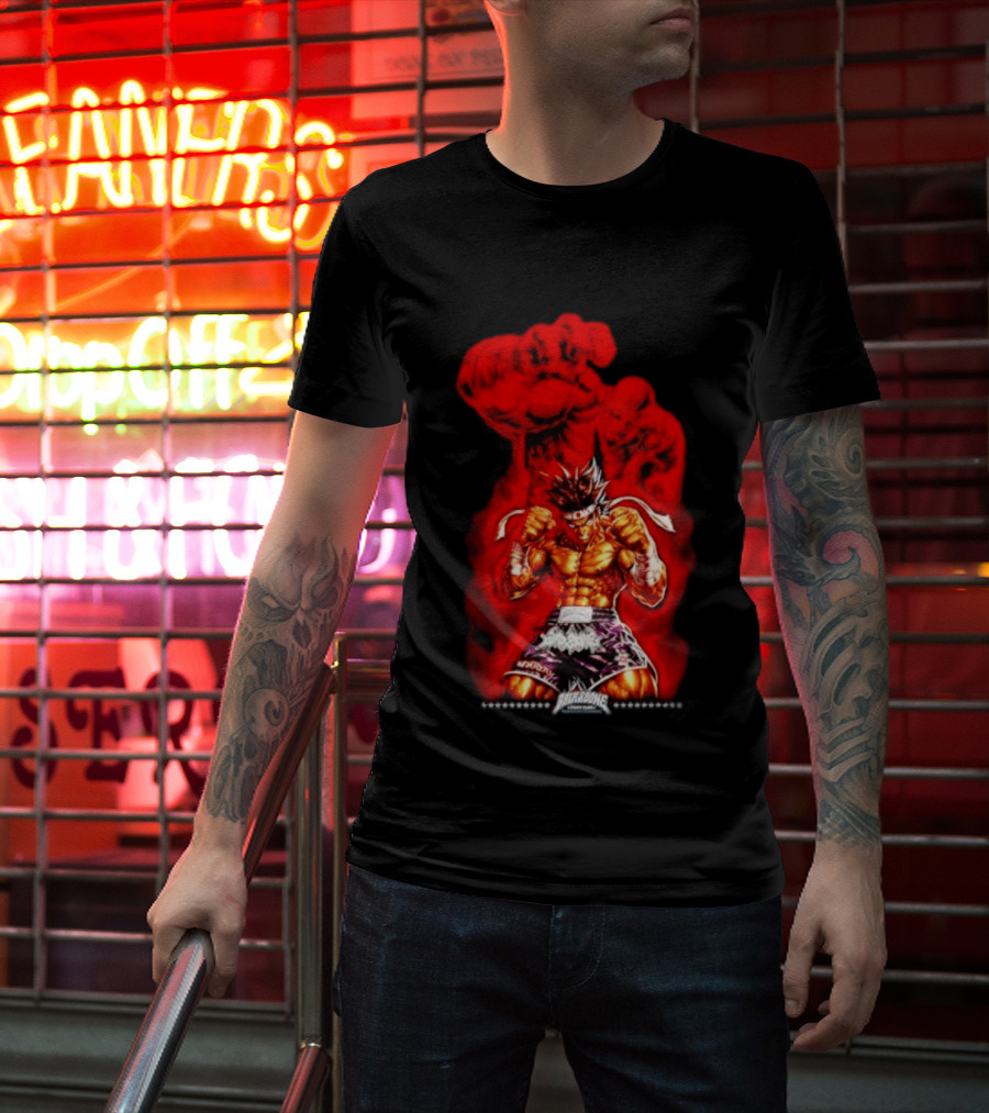 Brick And Bone Fight Club Thai Boxing Warrior With Fiery Fist T-Shirt