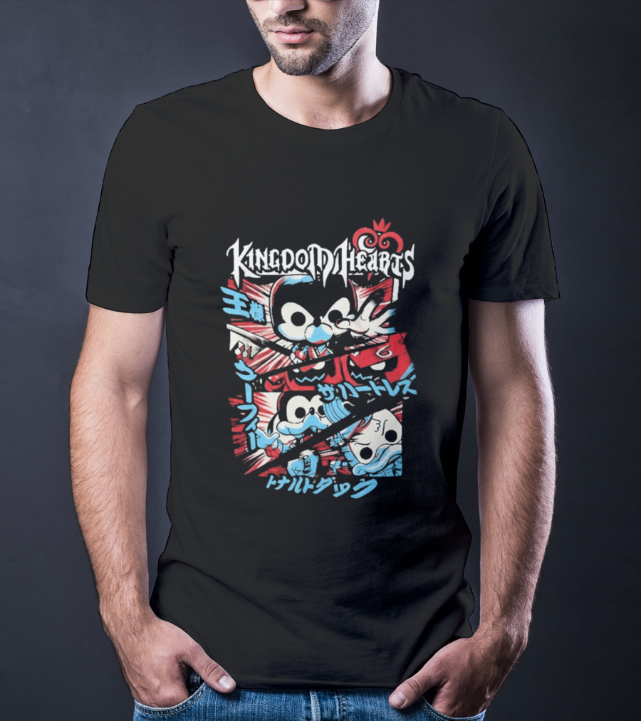 Kingdom Hearts Comic Pop Japanese Katakana Characters T-Shirt