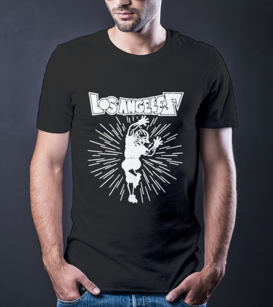Los Angeles Dodgers Hip Lock Dynamic Baseball Character Burst T-Shirt