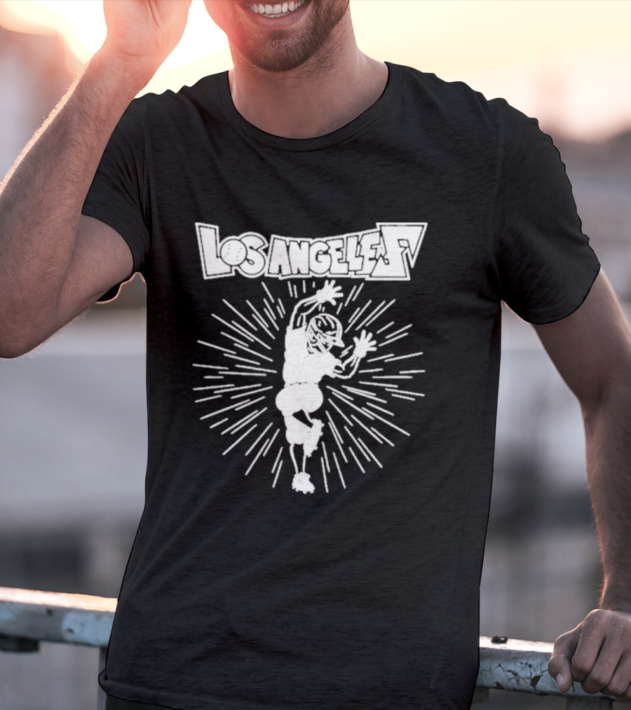 Los Angeles Dodgers Hip Lock Dynamic Baseball Character Burst T-Shirt