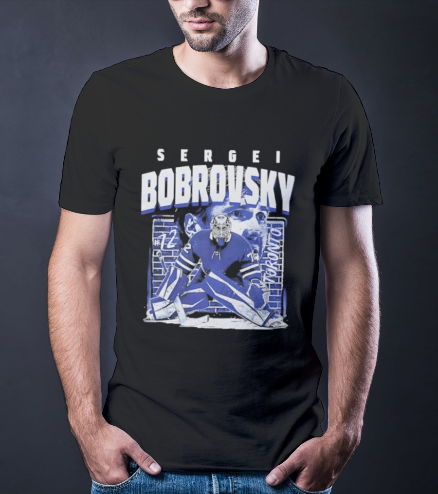 Sergei Bobrovsky #72 Brick Wall Toronto Maple Leafs Hockey Goalie T-Shirt