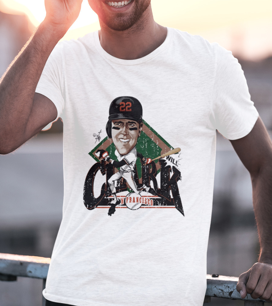 Will Clark San Francisco Giants 22 Bruce Stark Caricature T-Shirt