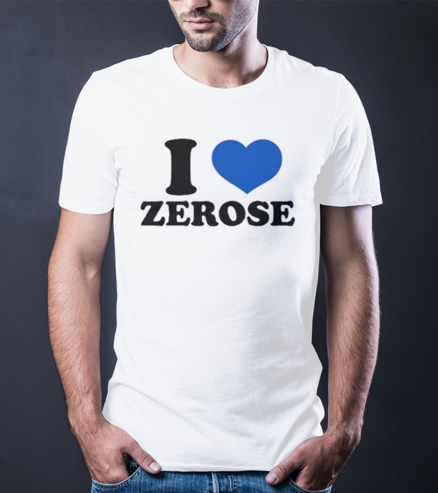 I Love Zerose Heart Blue T-Shirt