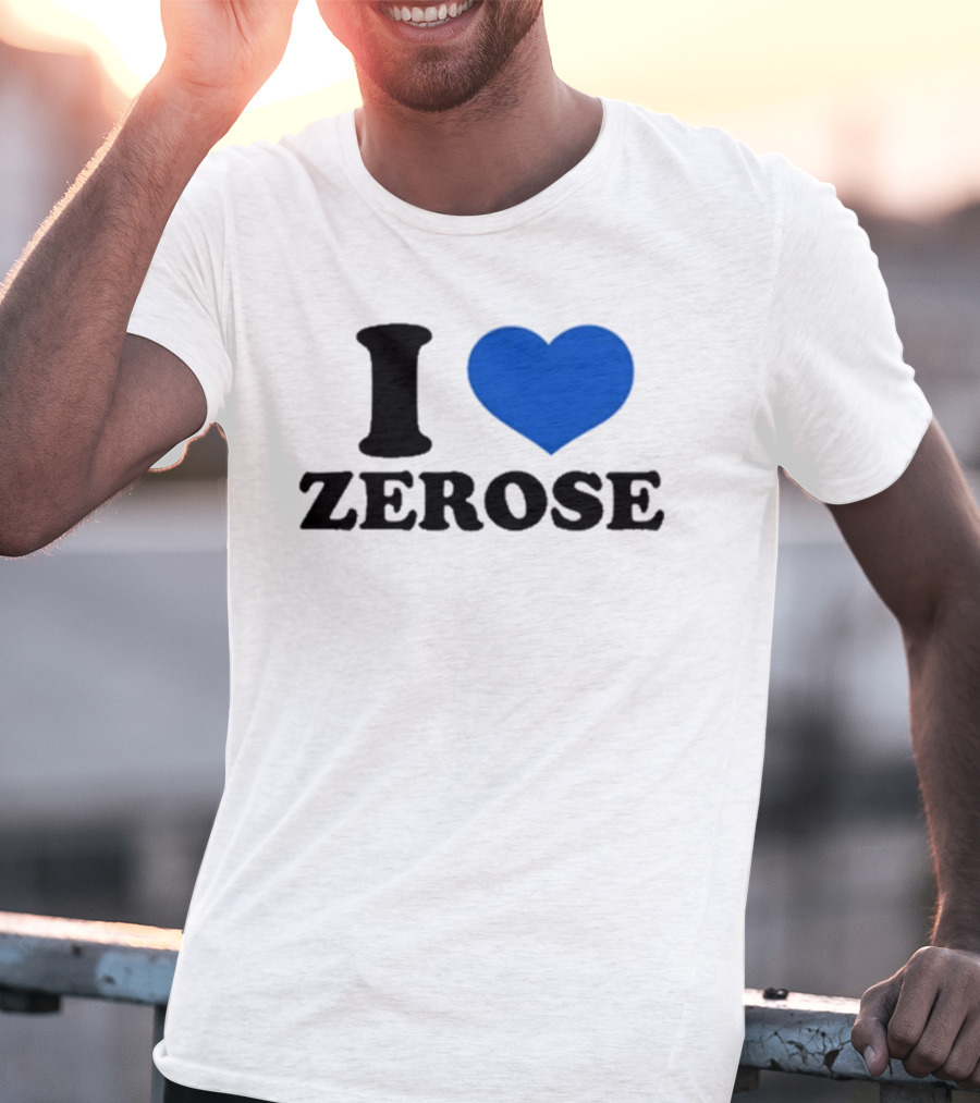 I Love Zerose Heart Blue T-Shirt