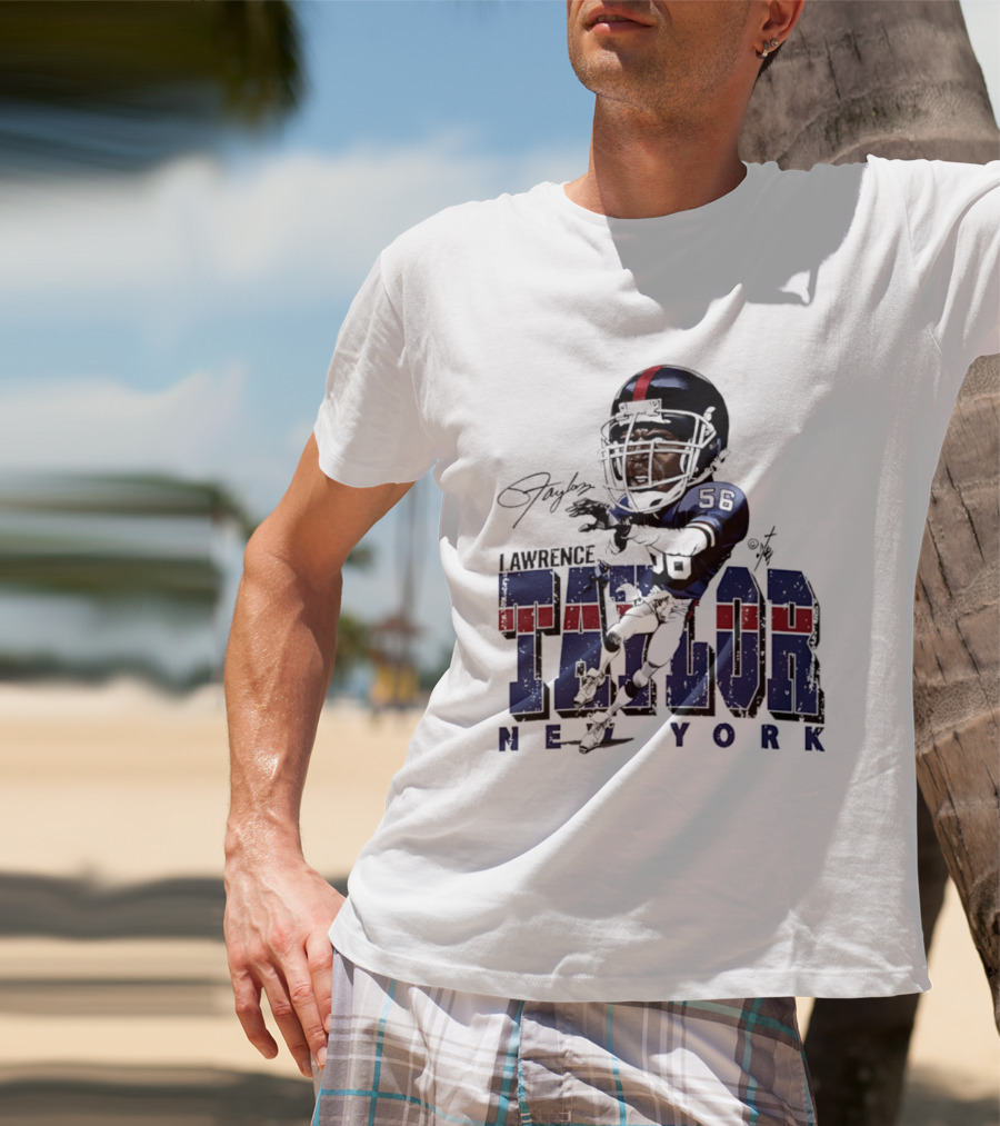 Lawrence Taylor New York Giants Bruce Stark Caricature 56 T-Shirt