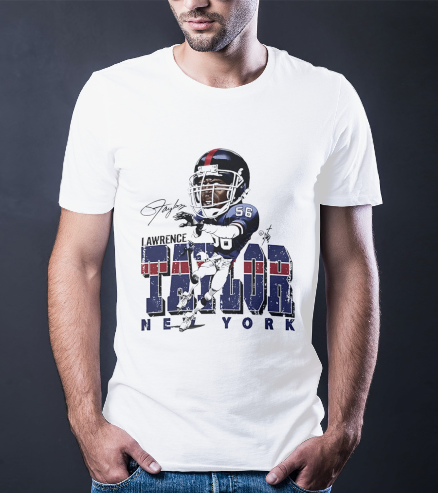 Lawrence Taylor New York Giants Bruce Stark Caricature 56 T-Shirt