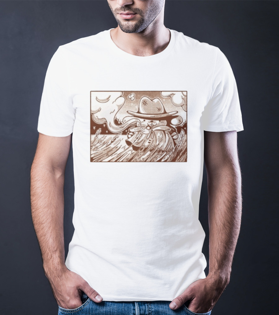 Pompompurin Detective Adventure In Wheat Field Sanrio Scene T-Shirt