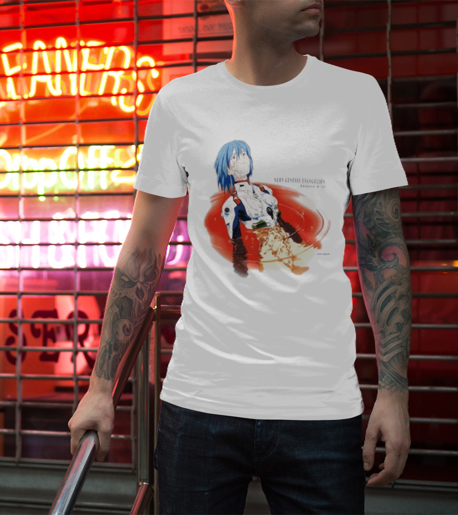 Rei Ayanami Neon Genesis Evangelion Genesis 0 12 Plugsuit Floating Red Liquid Scene T-Shirt
