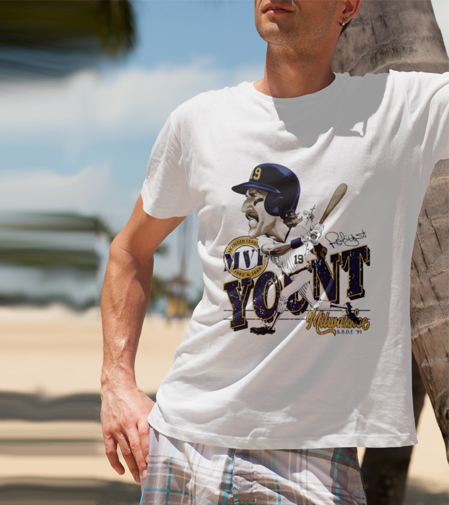 Robin Yount Milwaukee MVP American League 1982 1989 Milwaukee B.O.C. '90 T-Shirt