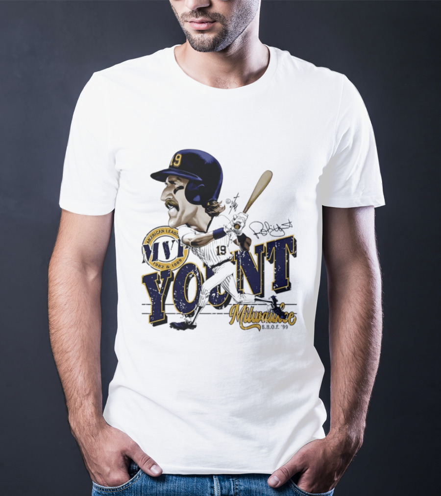 Robin Yount Milwaukee MVP American League 1982 1989 Milwaukee B.O.C. '90 T-Shirt