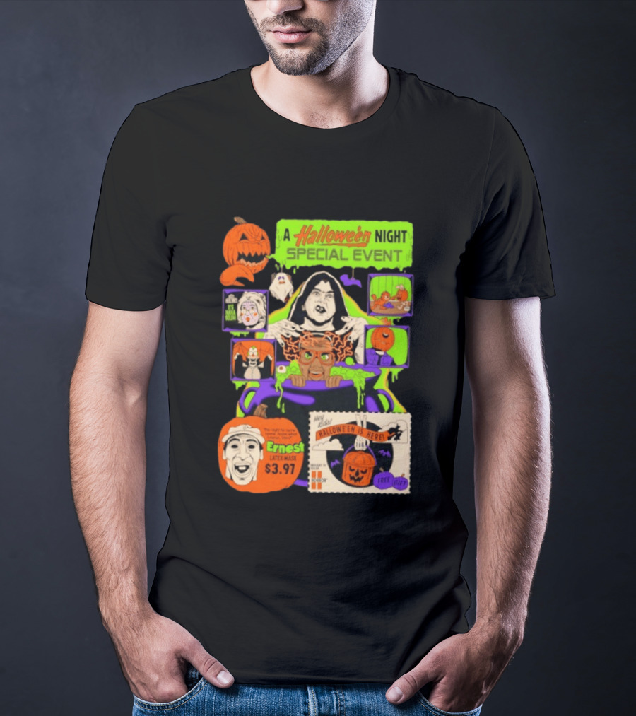 Halloween Special Event Ernest Latex Mask $3.97 Includes Free Gift Spooky Night T-Shirt