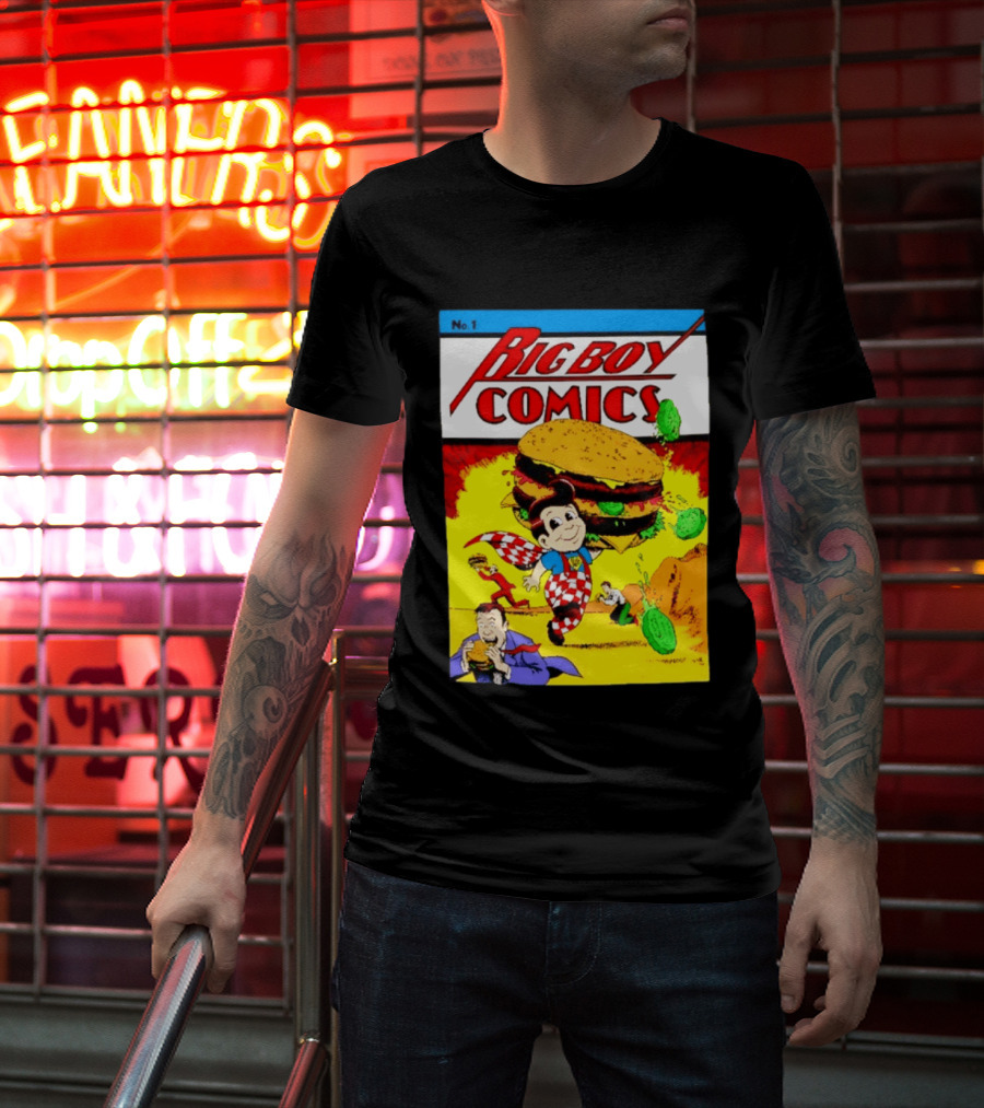 Big Boy Comics No 1 Hamburger Adventure Retro Comic Cover T-Shirt