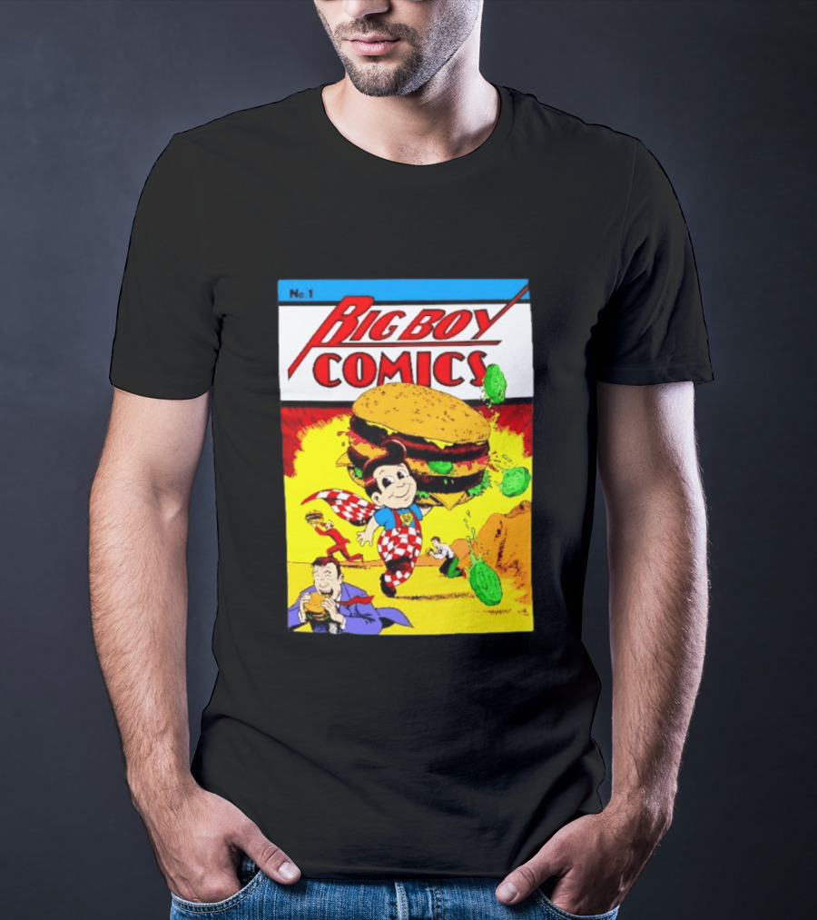 Big Boy Comics No 1 Hamburger Adventure Retro Comic Cover T-Shirt