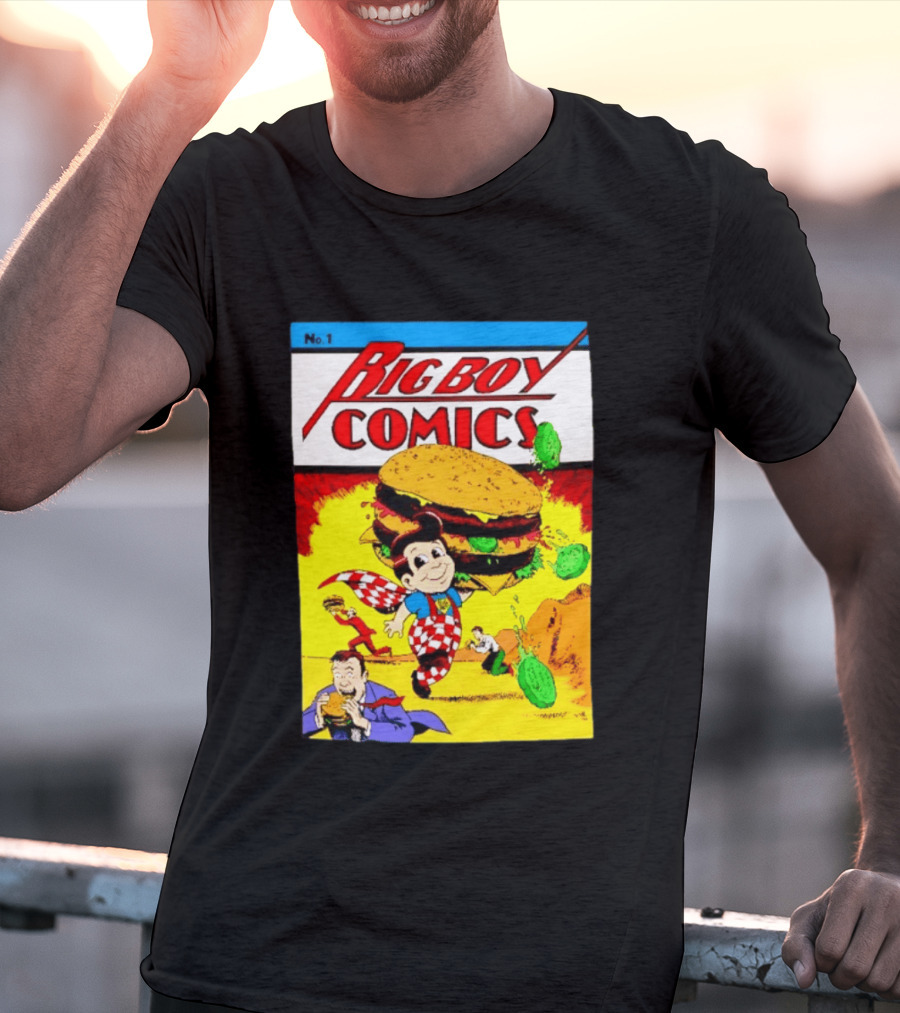 Big Boy Comics No 1 Hamburger Adventure Retro Comic Cover T-Shirt