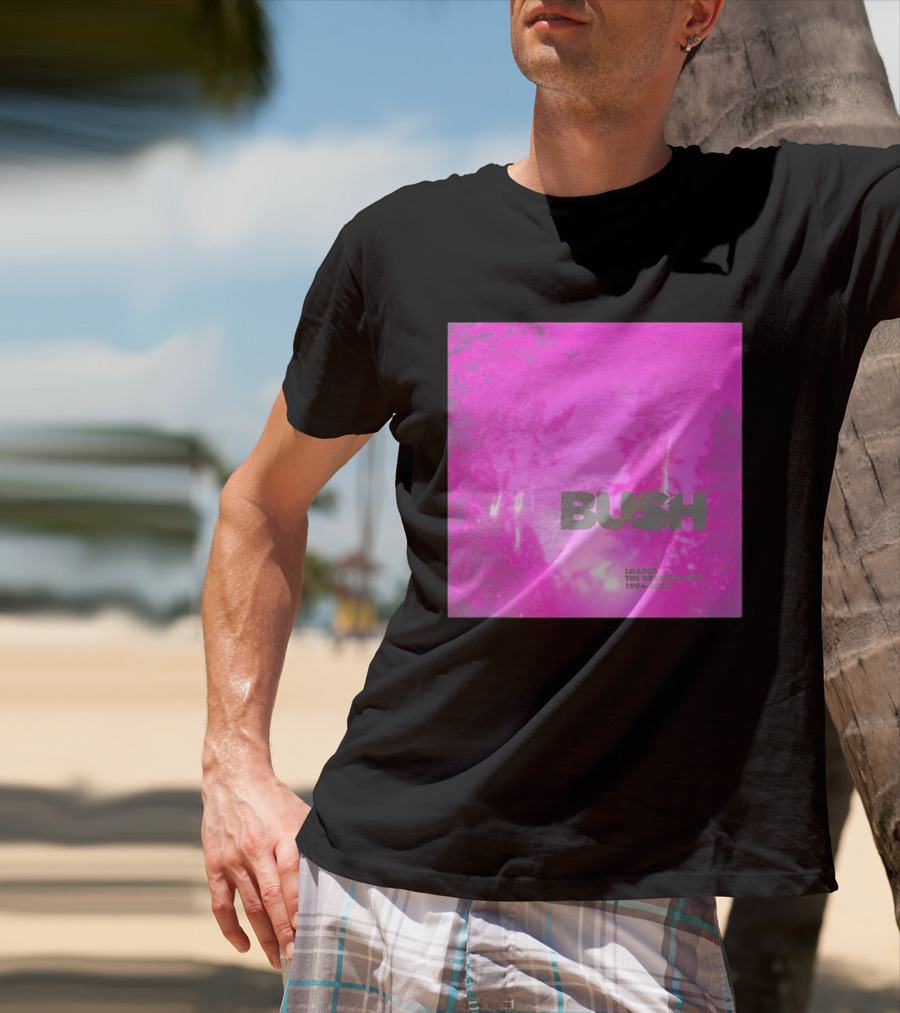Bush Loaded The Greatest Hits 1994 2023 Pink Album Cover T-Shirt