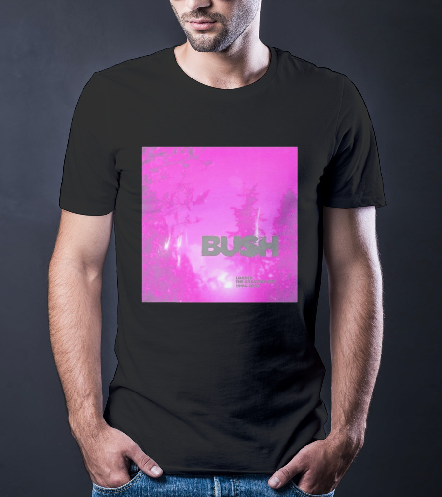 Bush Loaded The Greatest Hits 1994 2023 Pink Album Cover T-Shirt
