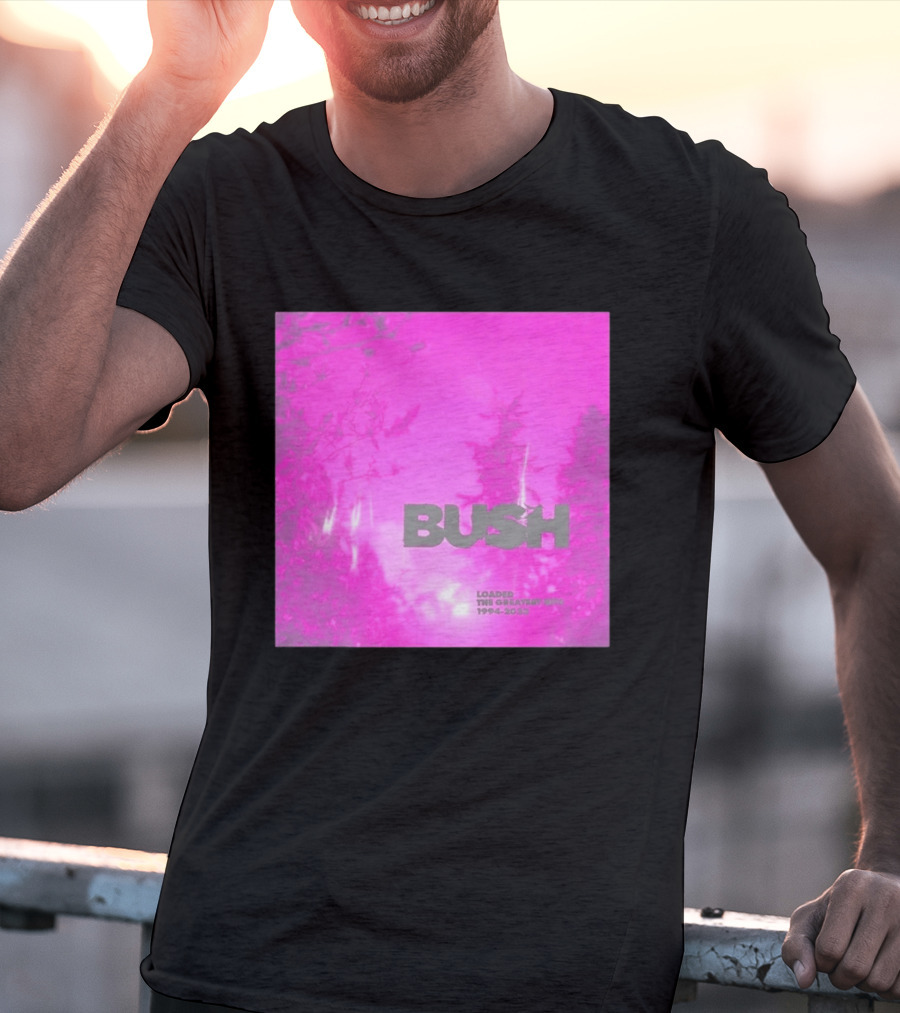 Bush Loaded The Greatest Hits 1994 2023 Pink Album Cover T-Shirt