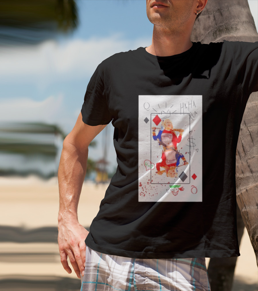 Harley Quinn Playing Card Queen HAHA DC Comics Joker T-Shirt
