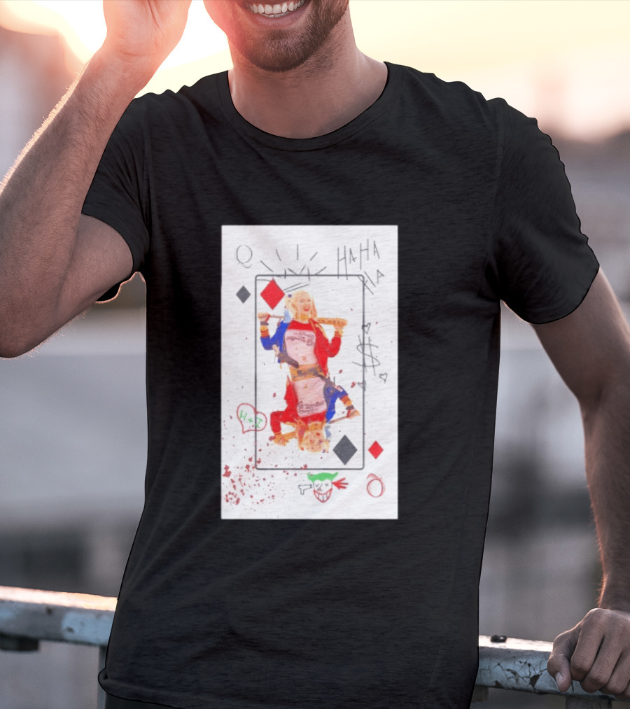 Harley Quinn Playing Card Queen HAHA DC Comics Joker T-Shirt