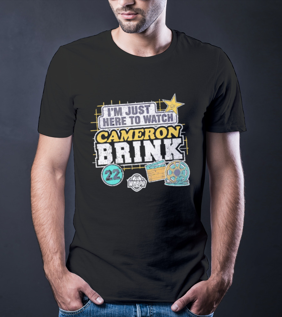 I'm Just Here To Cameron Brink 22 Los Angeles Sparks WNBA Movie Reel Basketball Star T-Shirt