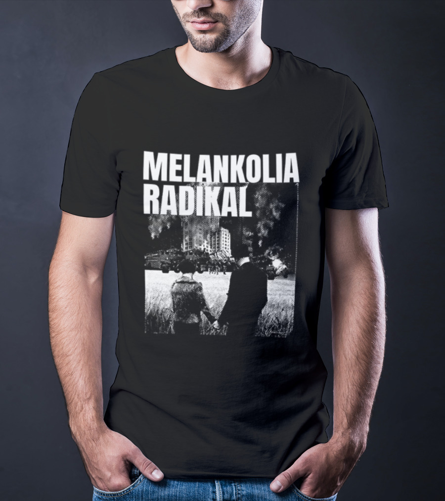 Melankolia Radikal Maukah Kau Berdiri Bersama Melawan Malam Malam YG 2 Sided Urban Streetwear Aesthetic T-Shirt
