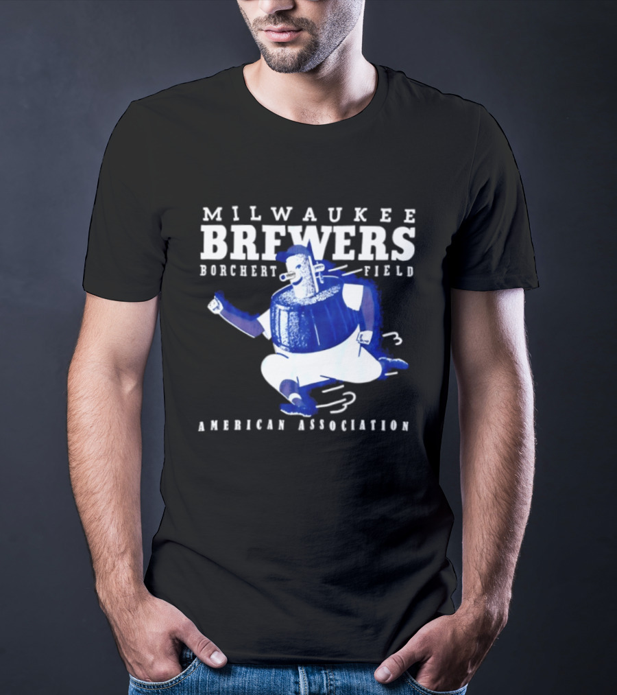 Milwaukee Brewers Borchert Field American Association Retro Baseball T-Shirt