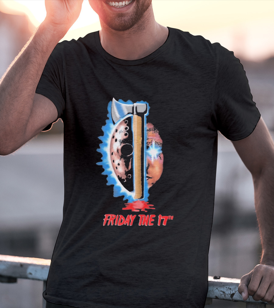 Ouija Macc Friday The 17th Part VII Axe Horror Mask T-Shirt