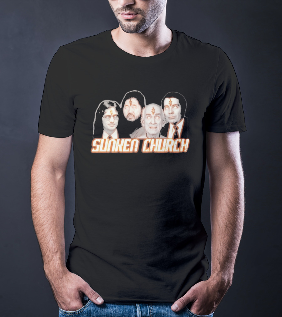 Ouija Macc Sunken Church With Four Figures And Symbol On Foreheads T-Shirt