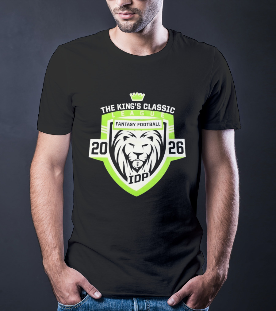 The King's Classic League Fantasy Football 2026 IDP Lion T-Shirt