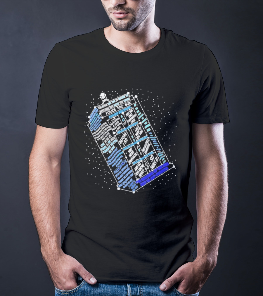 Wibbly Wobbly Timey Wimey The Doctor's Lexicon Blue Box The Reel Rejects T-Shirt
