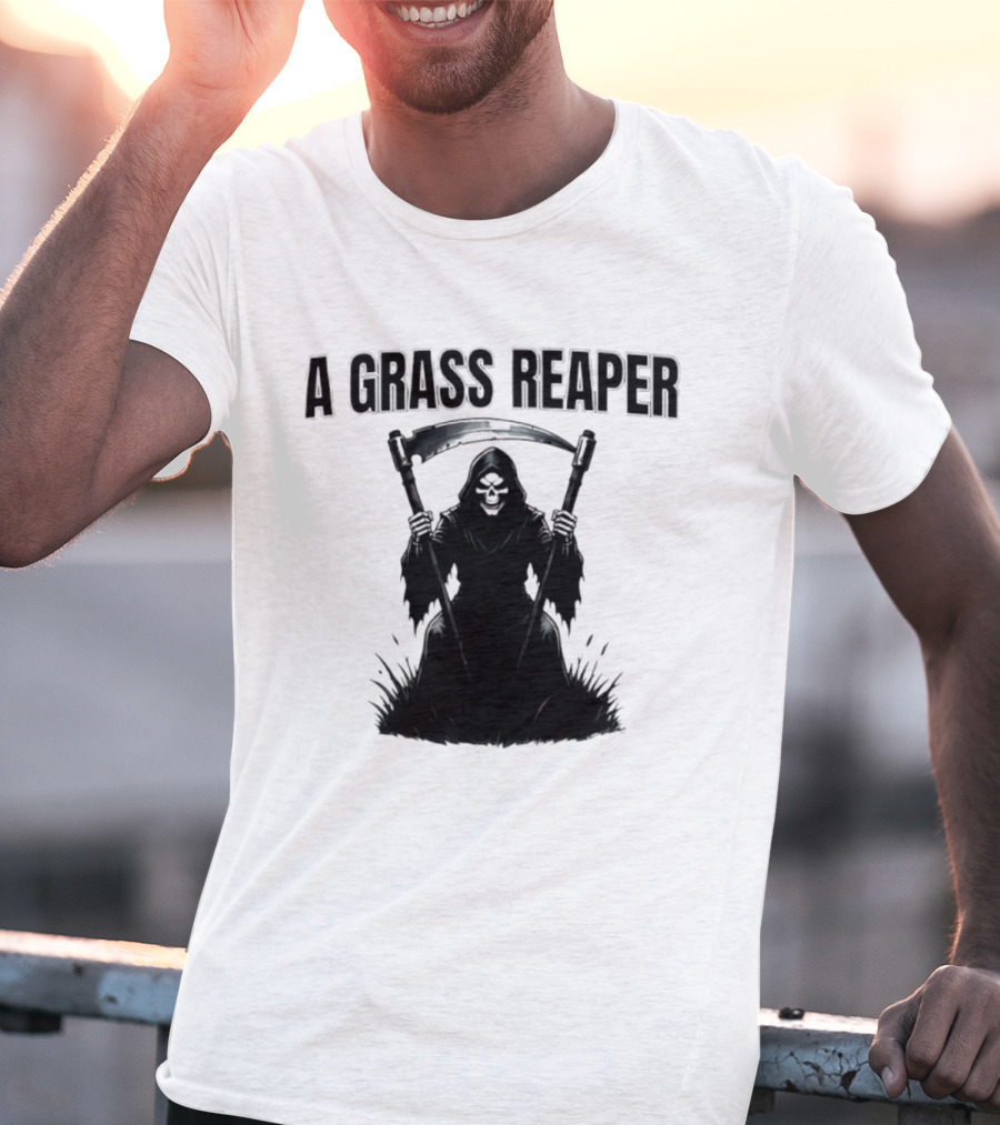A Grass Reaper Lawn Mower Gardening T-Shirt