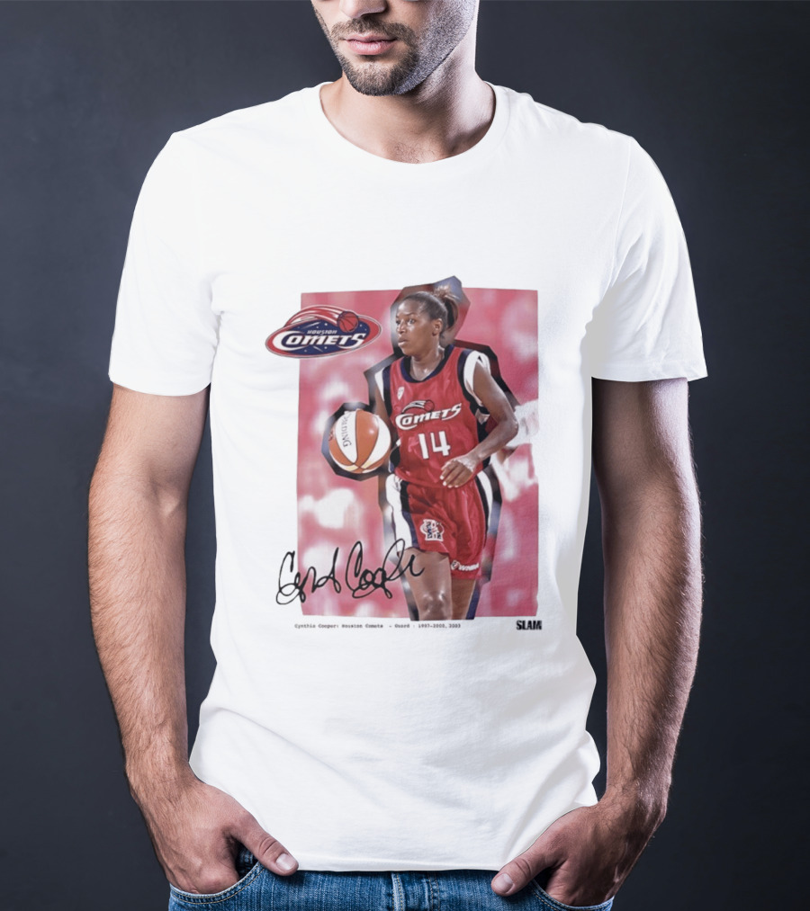 Cynthia Cooper Houston Comets 14 WNBA SLAM Legends T-Shirt