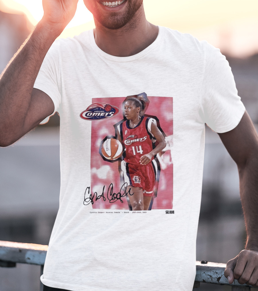 Cynthia Cooper Houston Comets 14 WNBA SLAM Legends T-Shirt