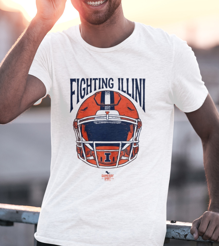 Fighting Illini 2026 Game Day Helmet Illinois Football T-Shirt