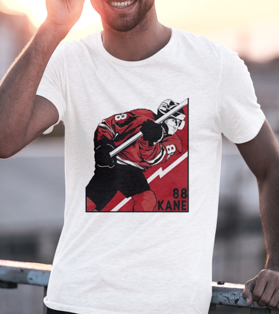 Patrick Kane 88 Chicago Blackhawks Comic Style Hockey Player T-Shirt