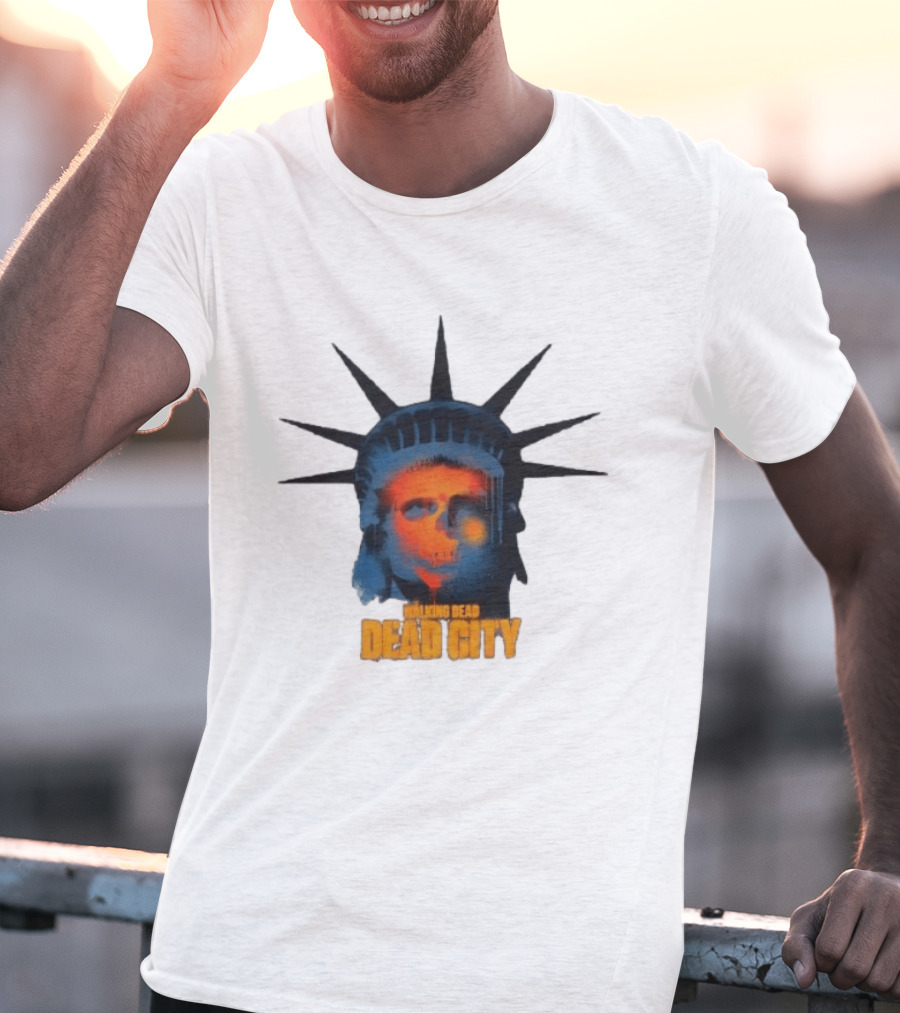 Walking Dead Dead City Statue Skull Graffiti T-Shirt