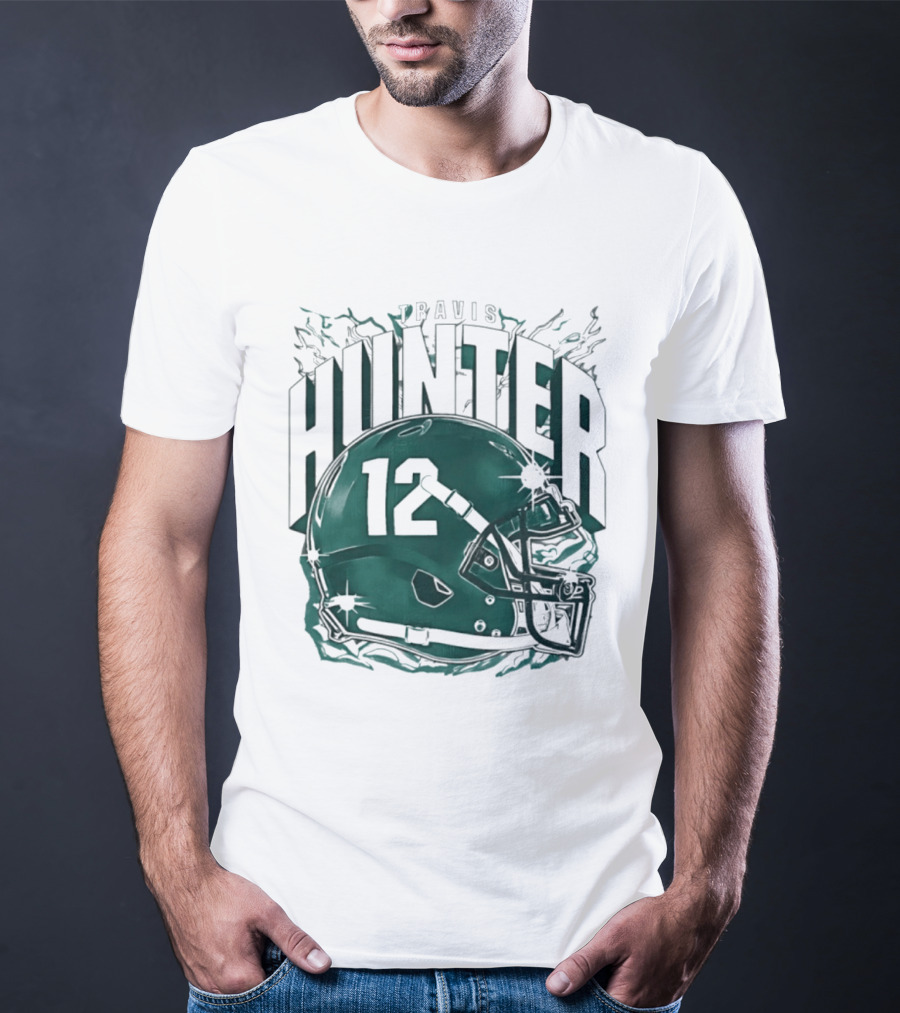Travis Hunter 12 Helmet Jacksonville Jaguars Sports Fan T-Shirt