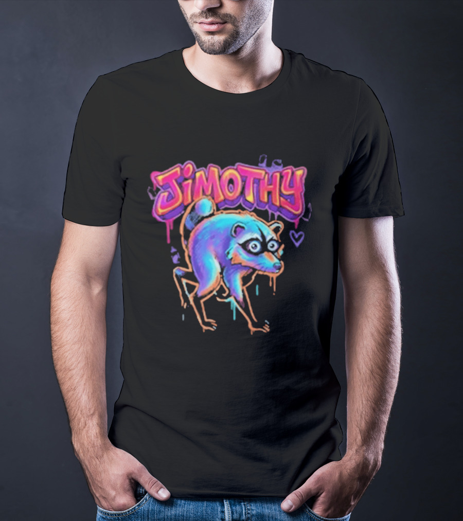 Jimothy Colorful Graffiti Raccoon T-Shirt