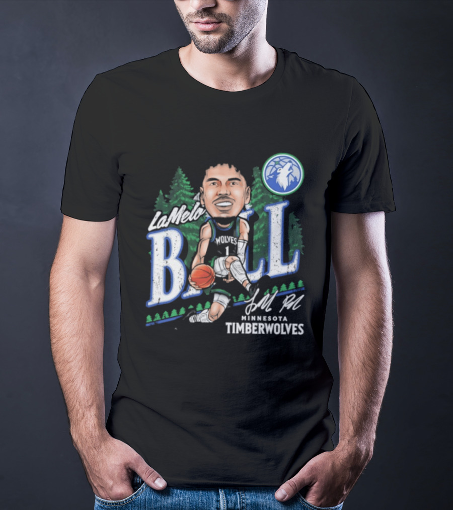 LaMelo Ball Minnesota Timberwolves Basketball Player Caricature T-Shirt