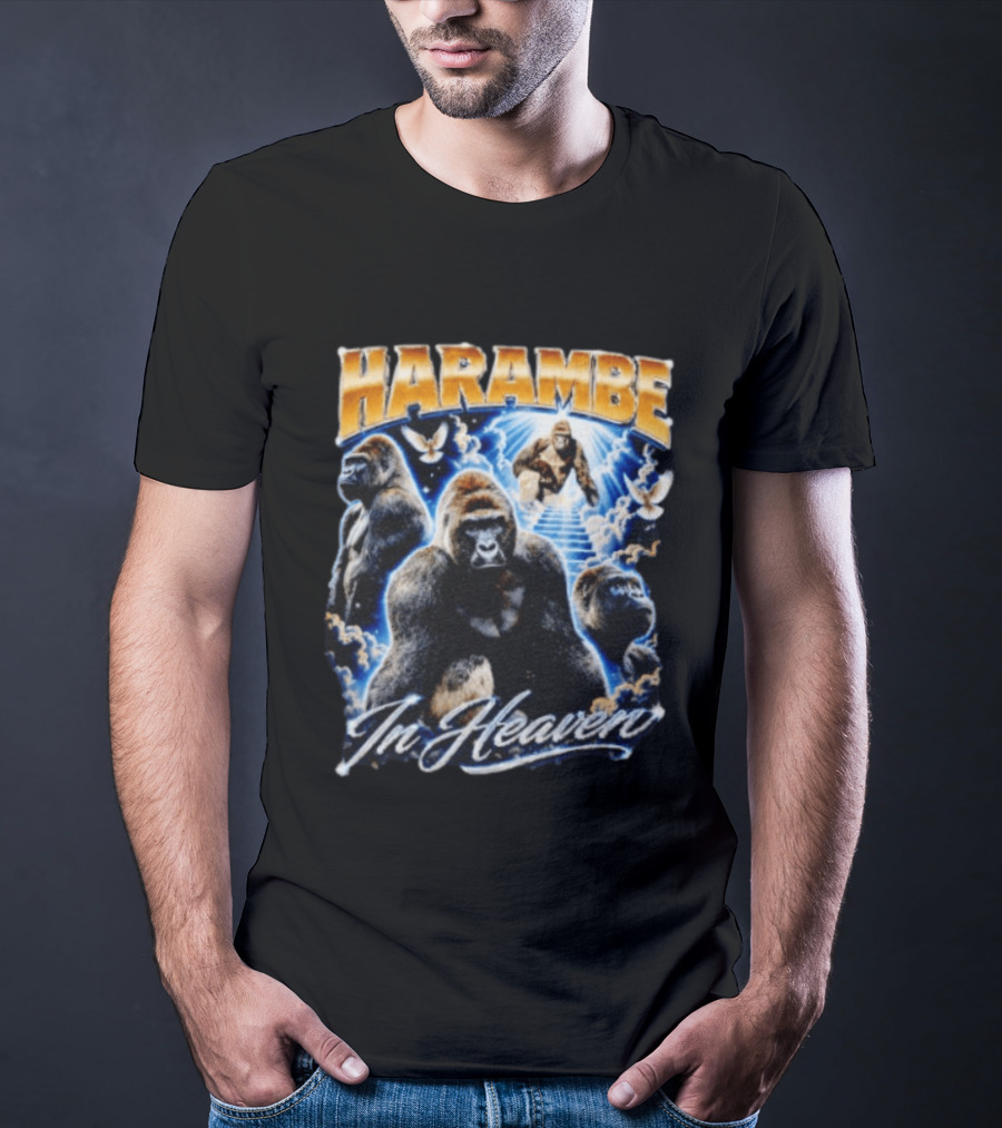Harambe In Heaven Gorilla And Angels T-Shirt