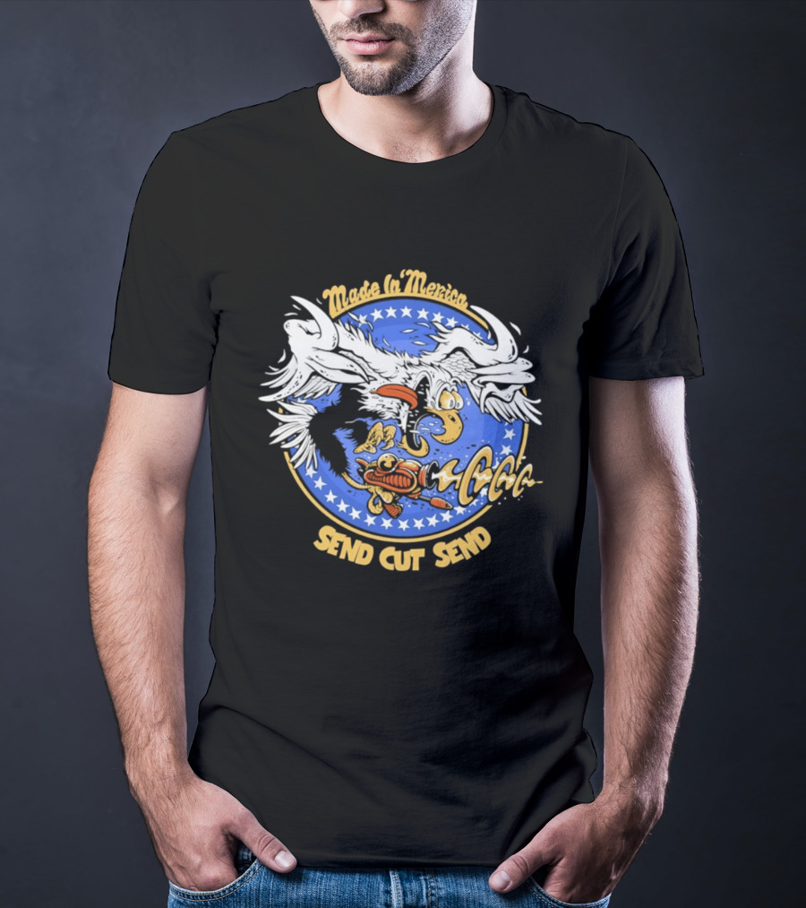 Made In 'Merica Eagle Send Cut Send Stars And Stripes T-Shirt