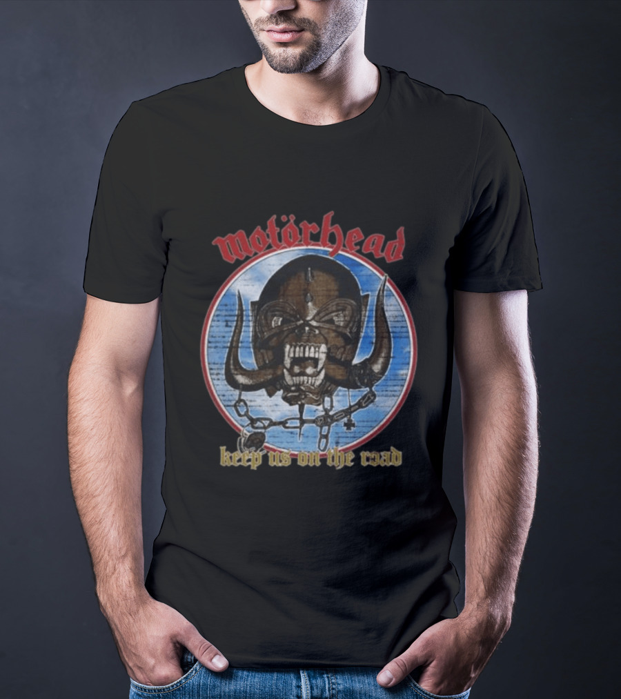 Motörhead Keep Us On The Road Skull Chain Iconic Rock Motif T-Shirt