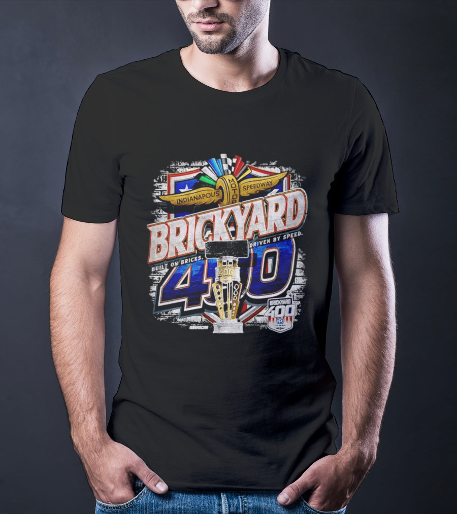 NASCAR Brickyard 400 Indianapolis Motor Speedway Built On Bricks Driven By Speed T-Shirt