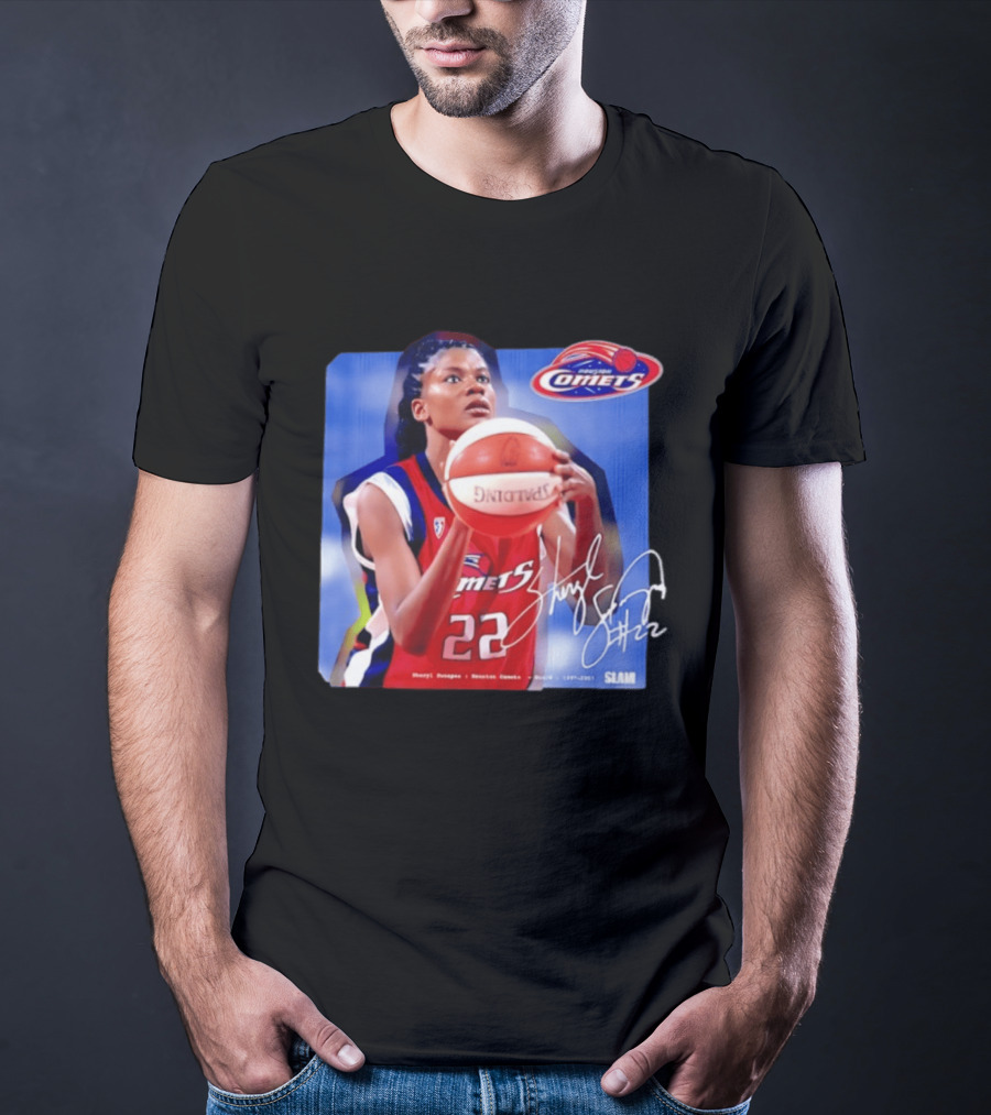 Sheryl Swoopes Houston Comets SLAM WNBA Legends 22 Spalding Basketball T-Shirt