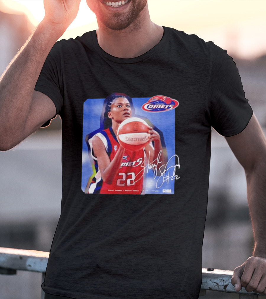 Sheryl Swoopes Houston Comets SLAM WNBA Legends 22 Spalding Basketball T-Shirt