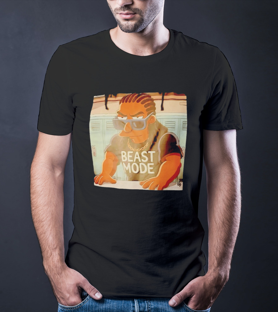 Simpson X Big Chrizzle Beast Mode Character In Sunglasses Locker Room Scene T-Shirt