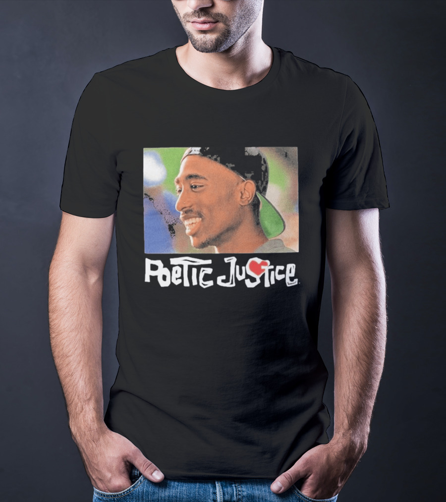 Tupac Poetic Justice Smiling Cap Backwards T-Shirt